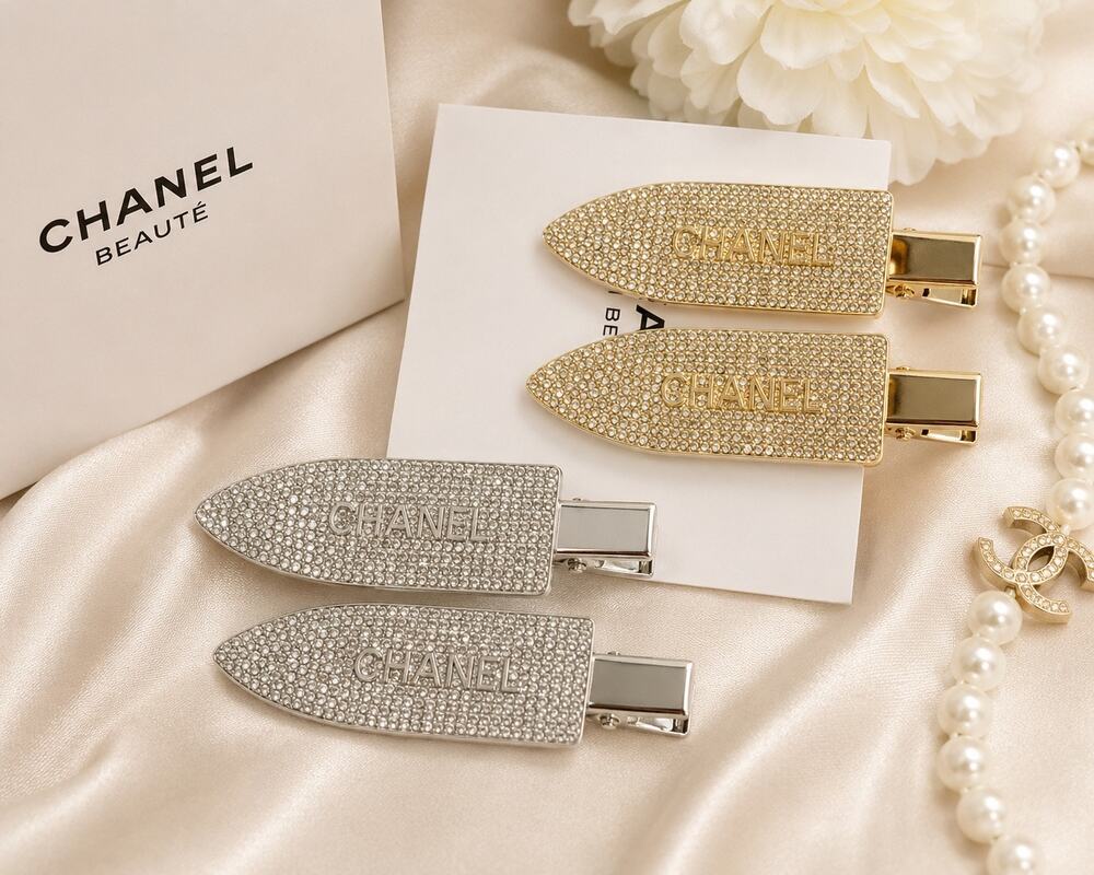Chanel Beauté GWP Rhinestone Hair Clip Set – Gold or Silver